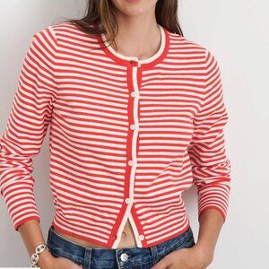 ALEX MILL Albertina Striped Cotton Cardigan